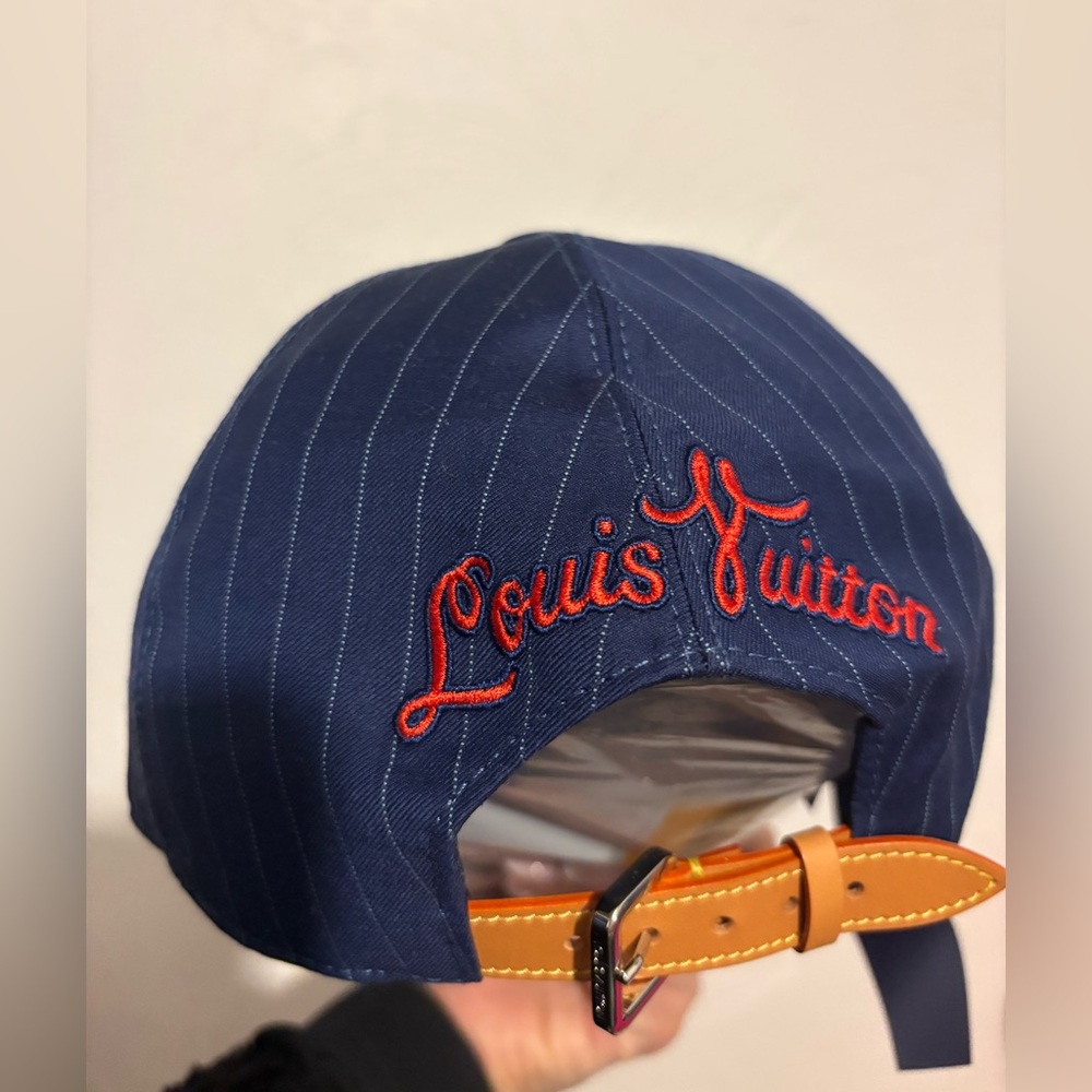 Louis Vuitton Striped Navy and Red Cap